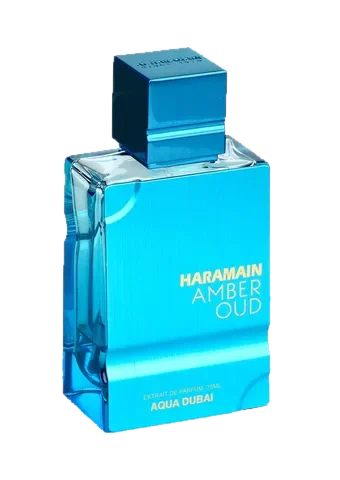 Al Haramain Perfumes Amber Oud Aqua Dubai perfume bottle