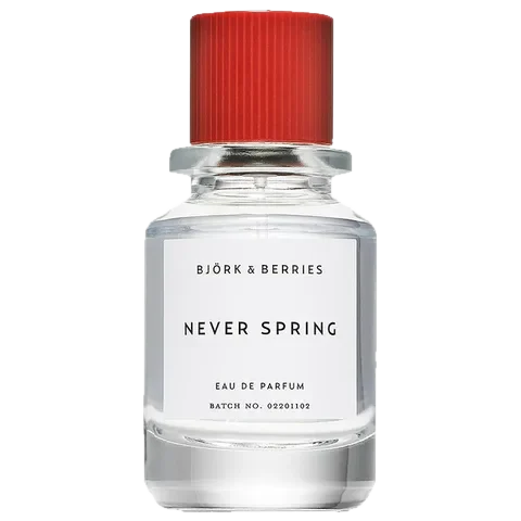 Björk and Berries Never Spring perfume bottle
