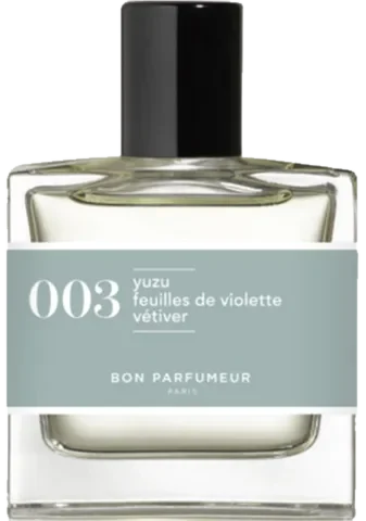 Bon Parfumeur 003 yuzu feuilles de violette, vétiver perfume bottle