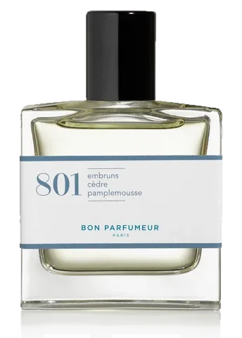 Bon Parfumeur 801 sea spray, cedar, grapefruit perfume bottle