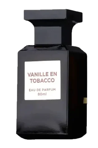 Fragrance World Vanille en Tobacco perfume bottle