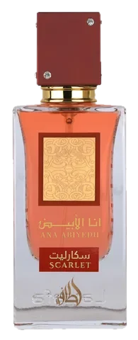 Lattafa Perfumes Ana Abiyedh Scarlet perfume bottle