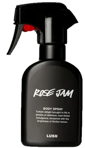 Lush Rose Jam Body Spray parfüm şişesi