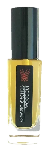 Olympic Orchids Artisan Perfumes Woodcut perfume bottle