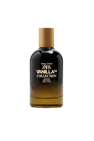 Zara Vanilla Collection 02: Unique, Hypnotic, Seductive perfume bottle