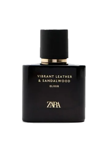 Zara Vibrant Leather & Sandalwood Elixir perfume bottle